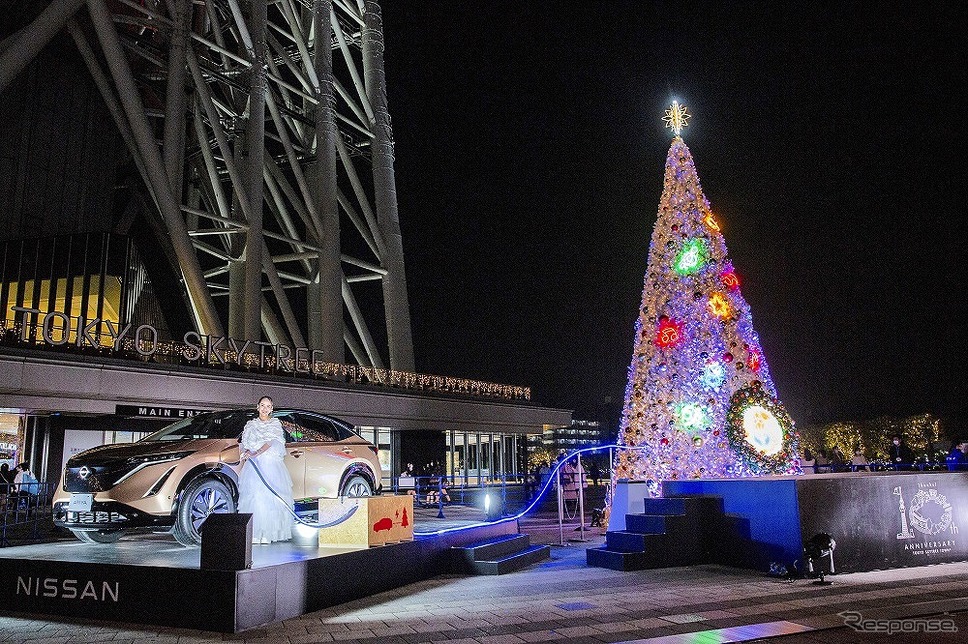 東京スカイツリータウン ドリームクリスマス2022 ライティング点灯セレモニー《写真提供 日産自動車》