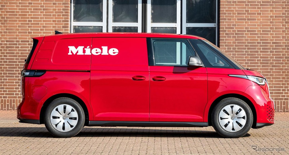 ドイツのプレミアム家電ブランド「Miele（ミーレ）」に納車されたフォルクスワーゲン ID.Buzz カーゴ。移動家電サービス車両として活用《photo by VW》