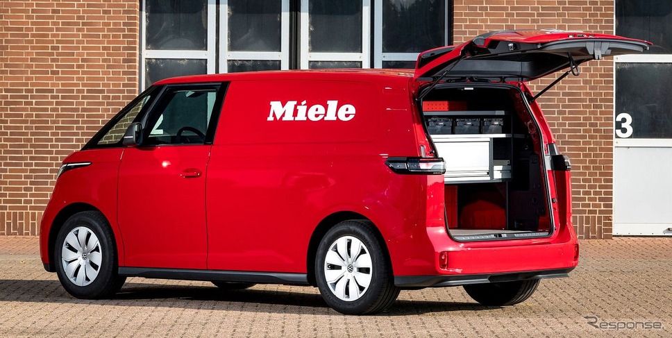 ドイツのプレミアム家電ブランド「Miele（ミーレ）」に納車されたフォルクスワーゲン ID.Buzz カーゴ。移動家電サービス車両として活用《photo by VW》