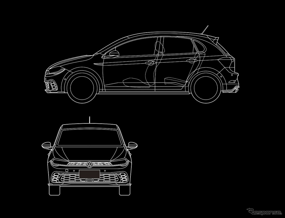 VW ポロ GTI 三面図イメージ《写真提供：フォルクスワーゲンジャパン》