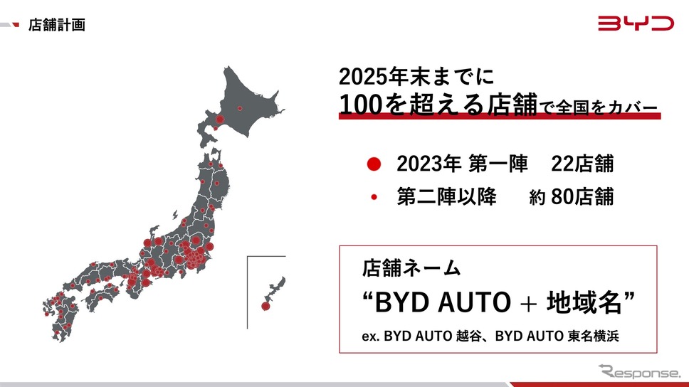 2025年末までに100店舗以上の展開を計画《画像提供 BYDオートジャパン》