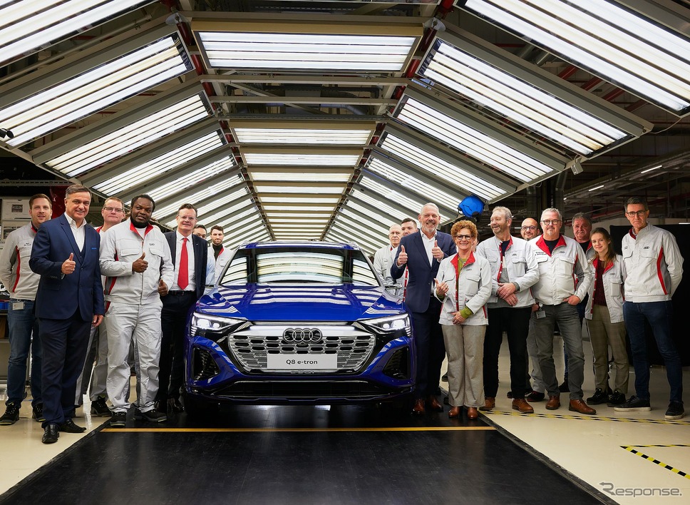 アウディのベルギー・ブリュッセル工場で生産を開始した Q8 e-tron《photo by Audi》