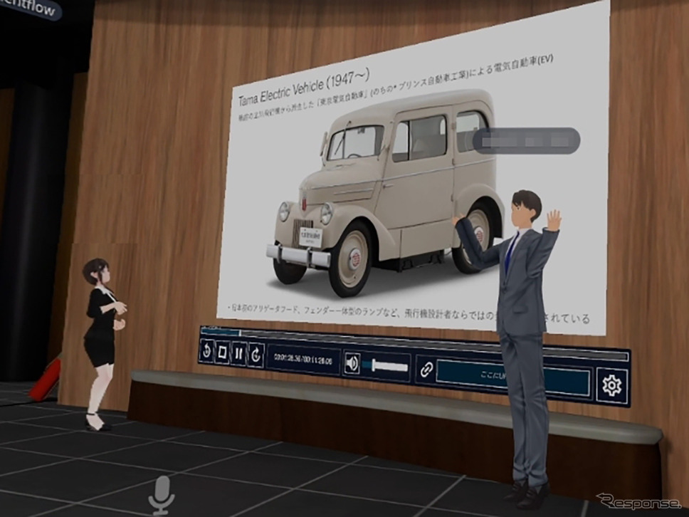 1947年、国の政策で電気自動車が奨励されたときに作られた「たま電気自動車」。走行距離65Km、最高速度35km/h。