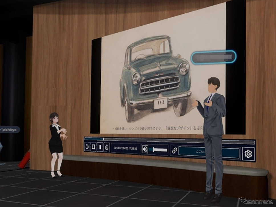 「シンプルで使い勝手の良いデザインを目指した」ダットサン112型のデザインイラスト。