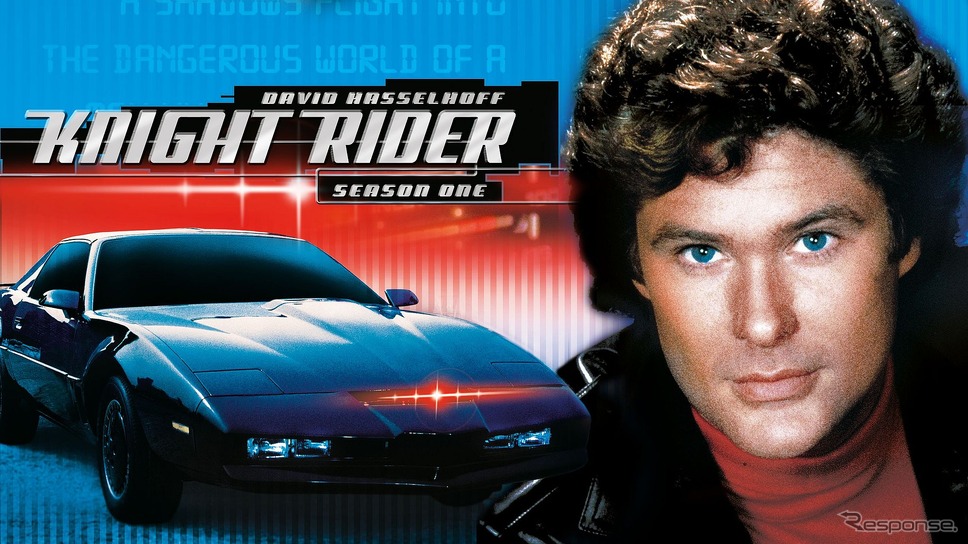 『ナイトライダー』のデビッド・ハッセルホフとAI(人工知能)カー「ナイト2000」《photo by Universal City Studios》