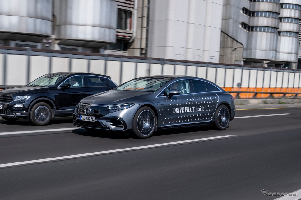 メルセデスベンツ EQS の「DRIVE PILOT」装着車《photo by Mercedes-Benz》