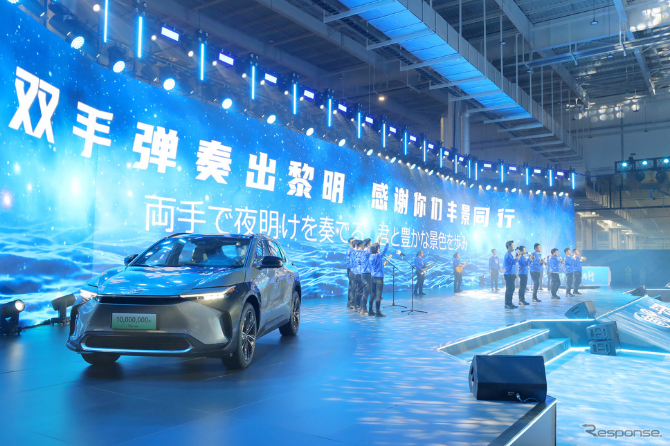 2022年に生産累計100万台を達成した、中国の天津一汽トヨタ自動車《Photo by VCG/ゲッティイメージズ》