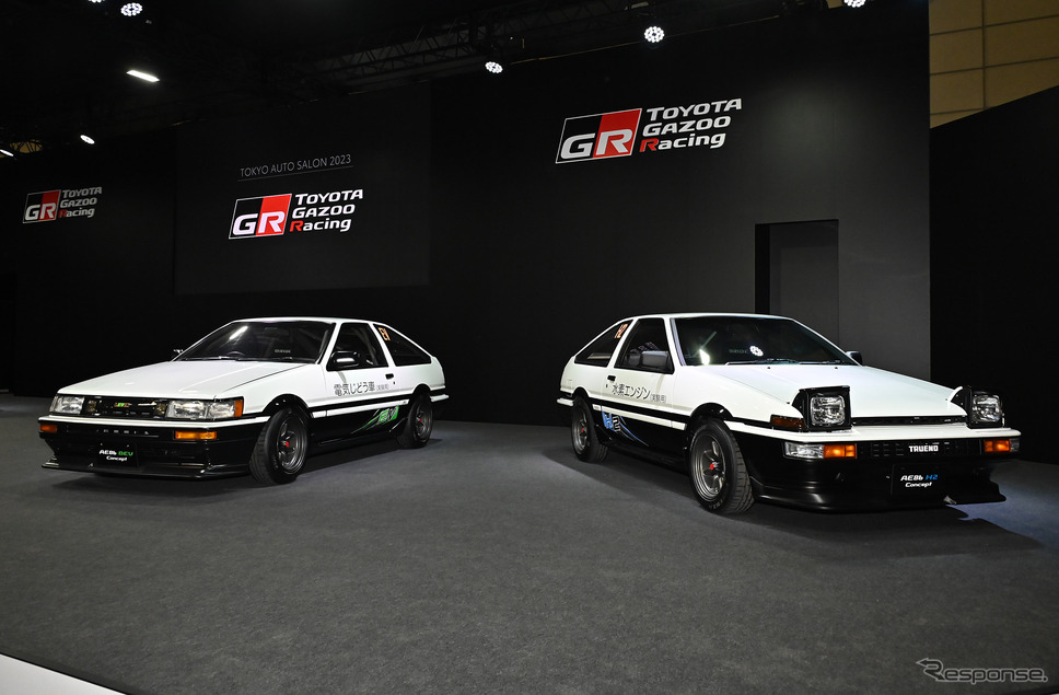 GAZOO RACINGのAE86 BEVとAE86 H2(東京オートサロン2023)《写真撮影 雪岡直樹》