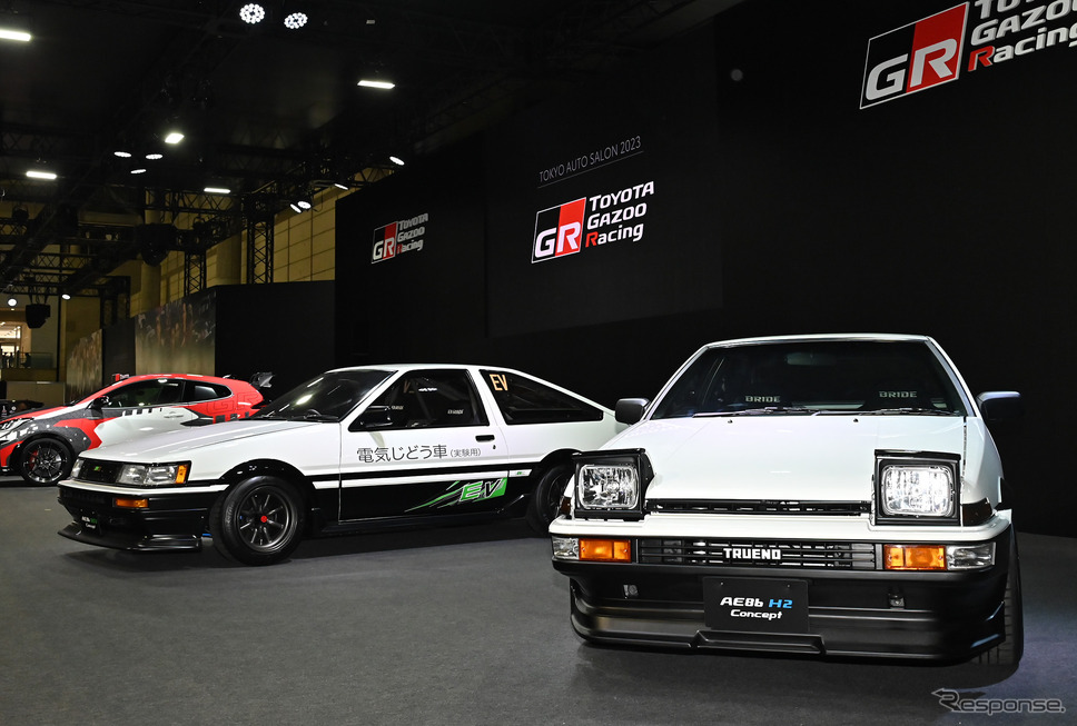 AE86ベースのBEVと水素エンジン車(東京オートサロン2023)《写真撮影 雪岡直樹》
