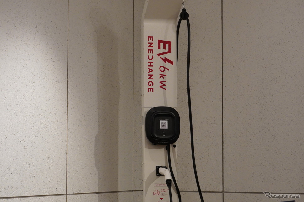 エネチェンジが設置している6kWの普通充電器《写真撮影 山田清志》