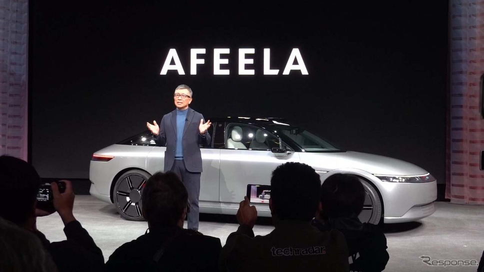ソニー・ホンダモビリティの水野泰秀 代表取締役会長 兼 CEO。CES 2023で新ブランド名「AFEELA」を発表し、そのプロトタイプも披露した《写真撮影 会田肇》