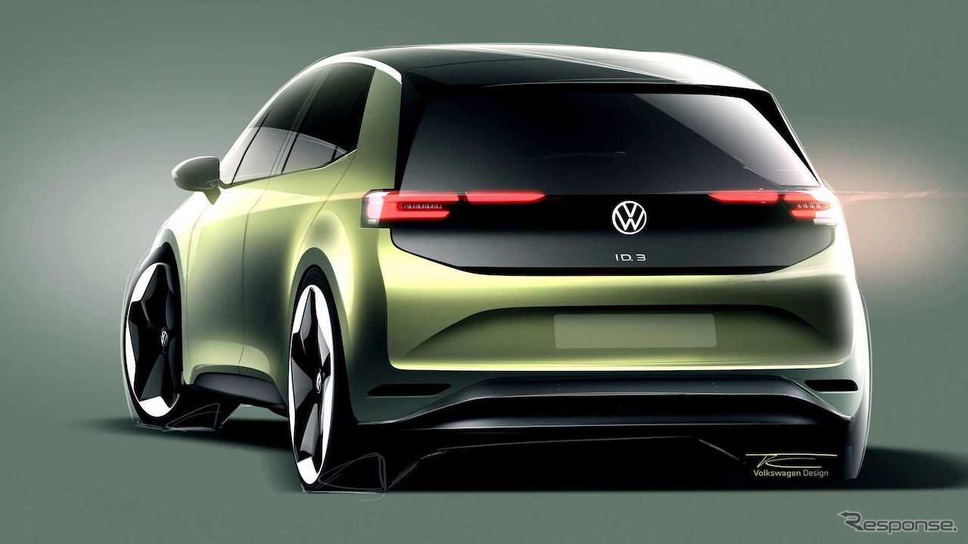 VW ID.3 改良新型のデザインスケッチ《photo by VW》