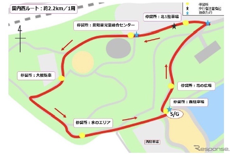 園内西ルート《画像提供 アイサンテクノロジー》