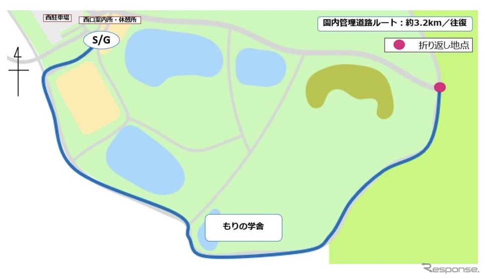 園内管理道路ルート《画像提供 アイサンテクノロジー》