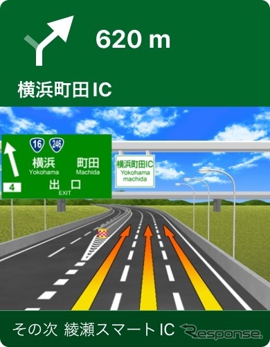 高速道路での案内《画像提供 Yahoo! JAPAN》