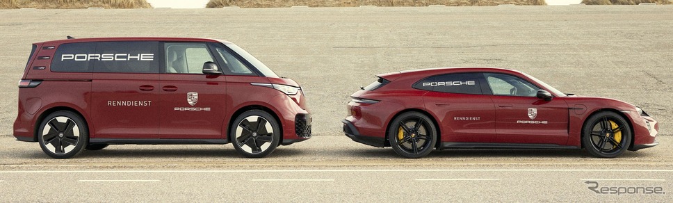 フォルクスワーゲン ID.Buzz とポルシェ・タイカン《photo by Porsche》