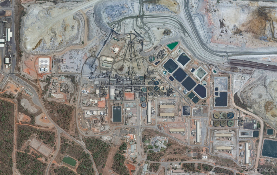 カンサンシ鉱山　Satellite image (c) 2019 Maxar Technologies.《Photo by Maxar/ゲッティイメージズ》