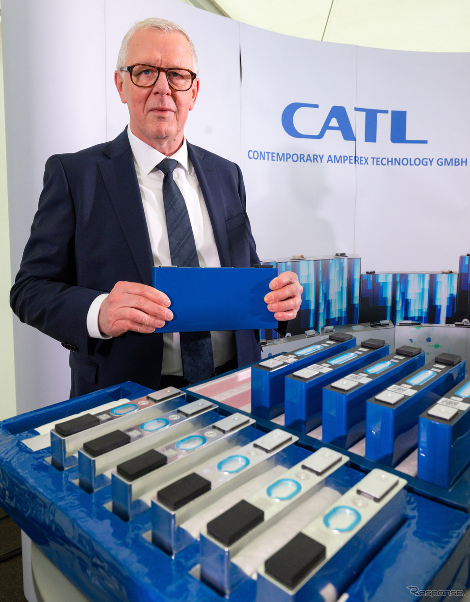 ドイツ工場でリチウムイオン電池の生産を開始したCATL（1月）《Photo by Michael Reichel/picture alliance/ゲッティイメージズ》
