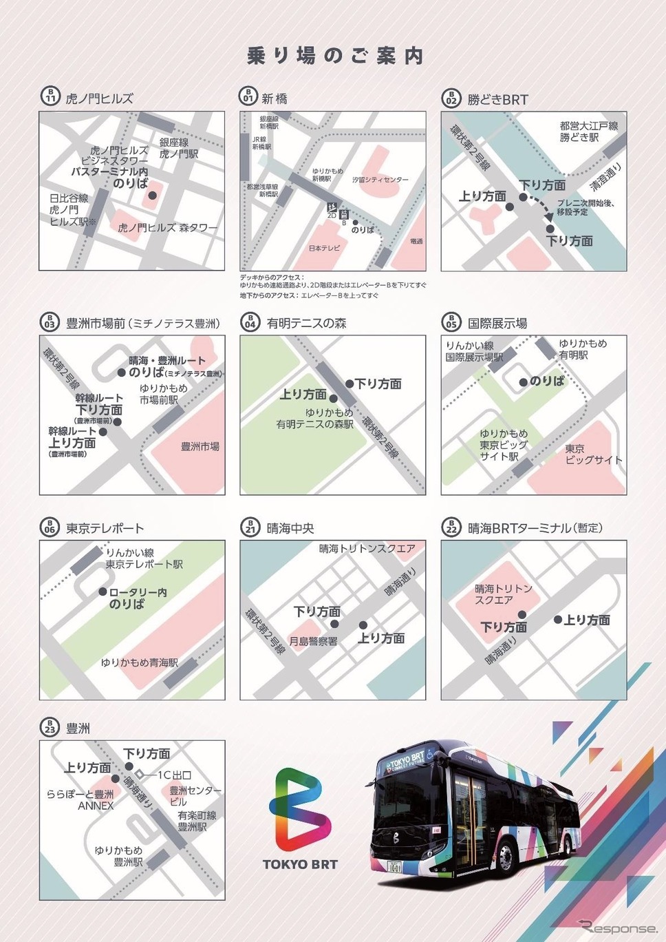 停留所案内《画像提供 東京BRT / 京成バス》