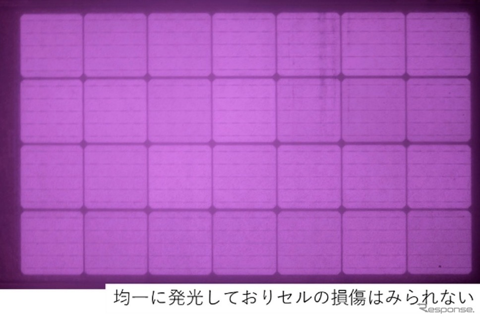 20万輪通過後のパネル品質検査(EL検査)結果例《写真提供 東亜道路工業》