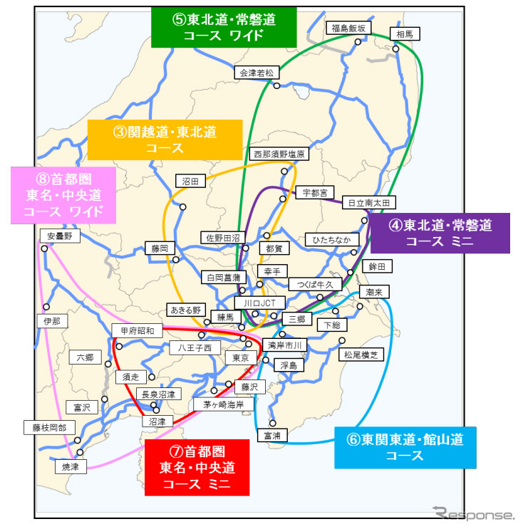 首都圏 コース詳細《地図提供 中日本高速道路》
