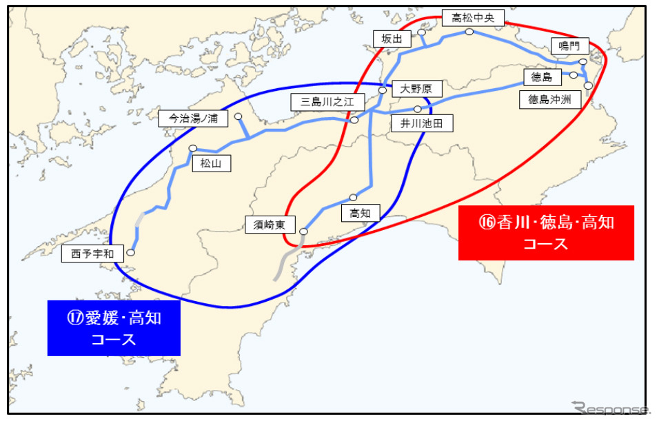 四国 コース詳細《地図提供 中日本高速道路》