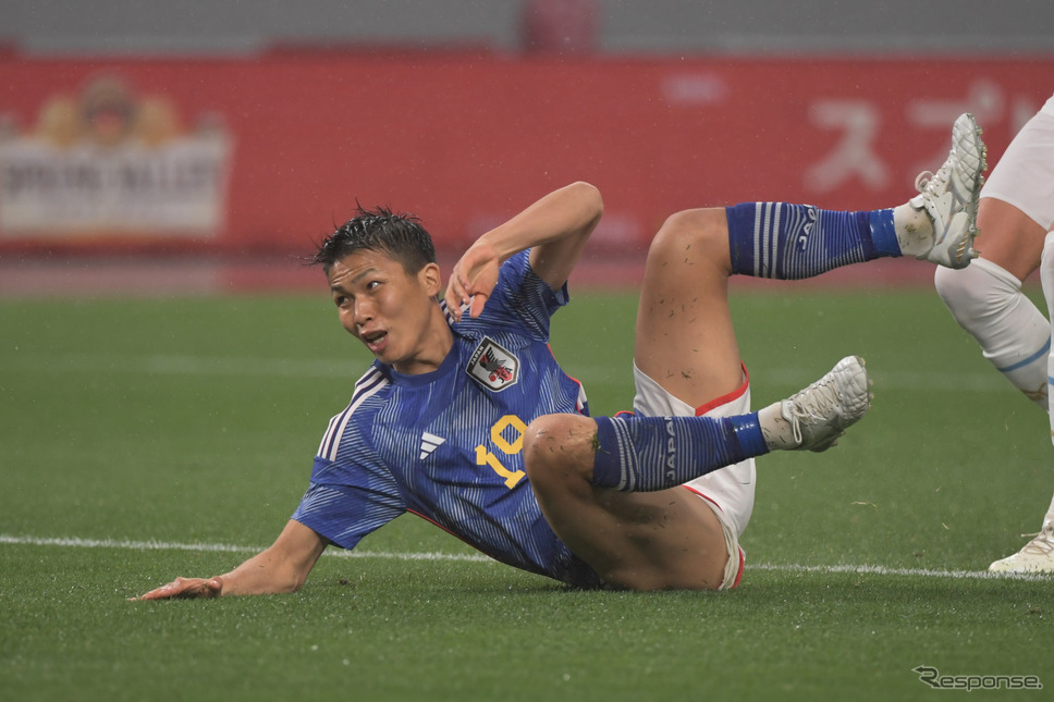 国際親善試合日本vsウルグアイ、後半に同点ゴールを決めた西村選手《Photo by Kaz Photography/Getty Images Sport/ゲッティイメージズ》