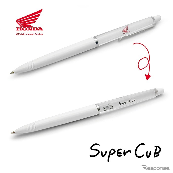 Honda のロゴ、カブが走る面には Super cub の手書き文字を配置《写真提供:フェイス》