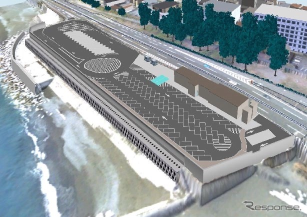 リニューアル後の西湘バイパス・西湘パーキングエリア(イメージ)《画像提供 中日本高速道路》