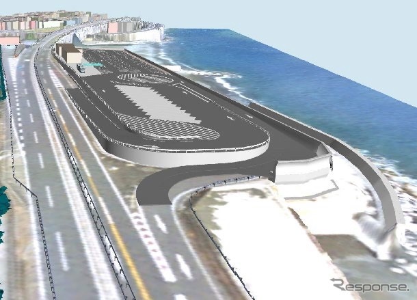 リニューアル後の西湘バイパス・西湘パーキングエリア(イメージ)《画像提供 中日本高速道路》