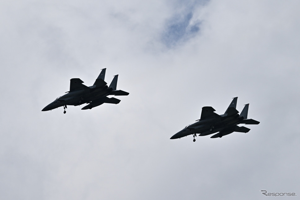 航空自衛隊新田原基地のF-15によるウエルカムフライト《写真撮影 雪岡直樹》