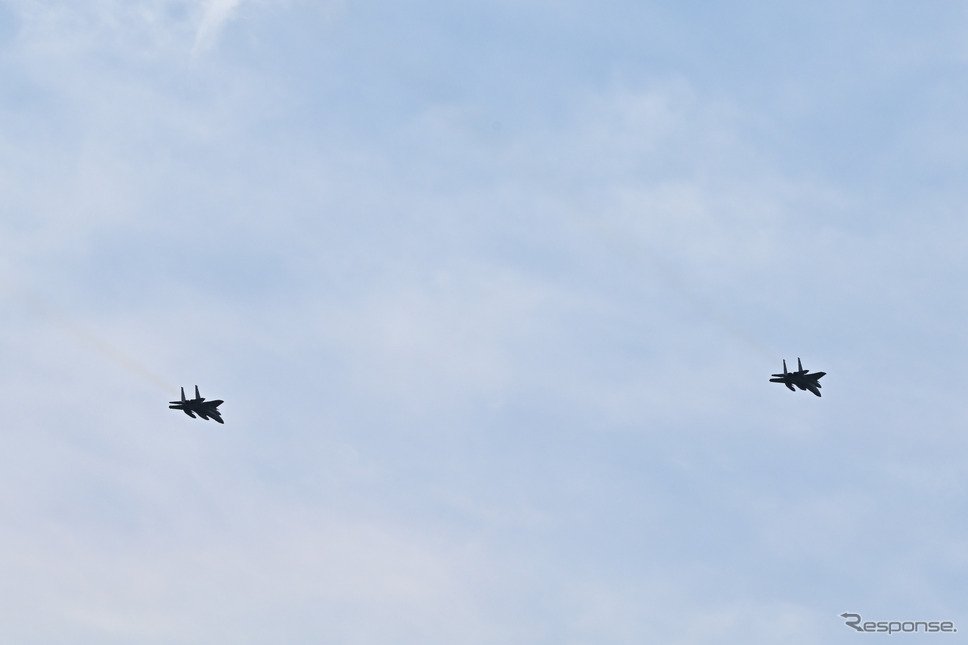 航空自衛隊新田原基地のF-15によるウエルカムフライト《写真撮影 雪岡直樹》