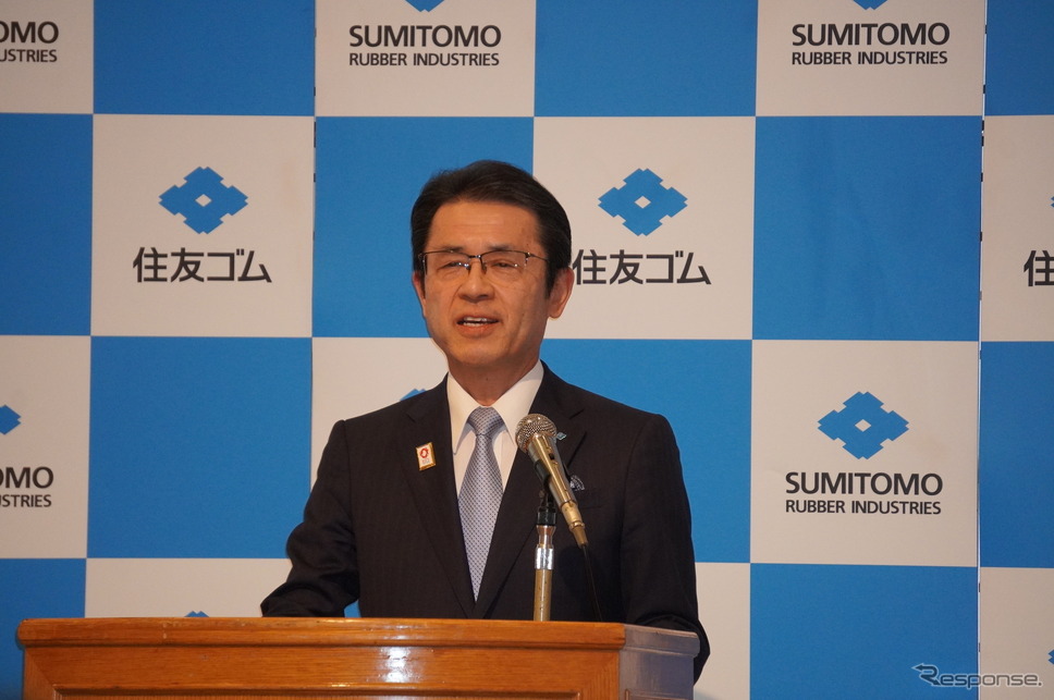 住友ゴム工業の山本悟社長《写真撮影 山田清志》