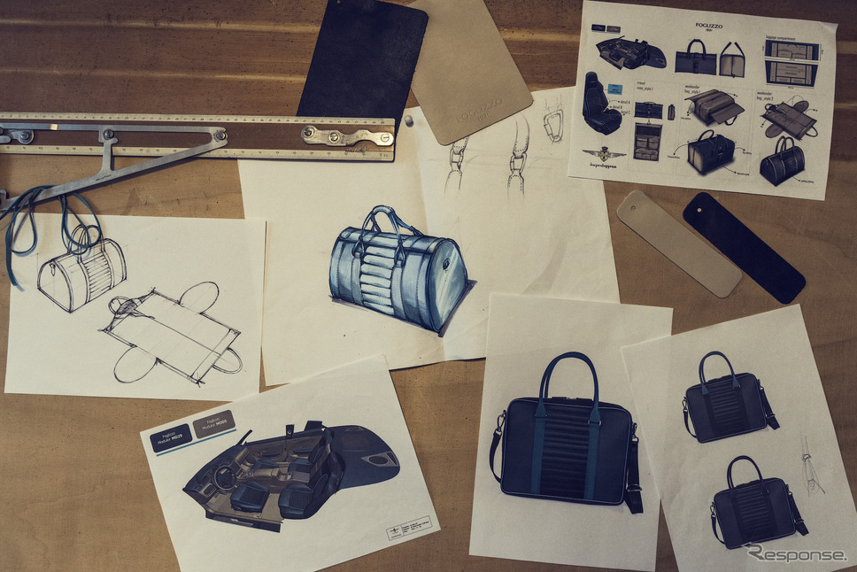 2018年トゥリング・スーペルレッジェーラ・シャー・ディ・ペルシアのオリジナル・バッグのためのスケッチ《photo by Foglizzo Leather》