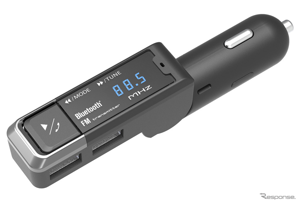 Kashimura・Bluetooth FMトランスミッター USB2ポート 4.8A スリム(KD-254)《写真提供 柏村》
