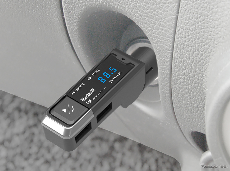 Kashimura・Bluetooth FMトランスミッター USB2ポート 4.8A スリム(KD-254)《写真提供 柏村》
