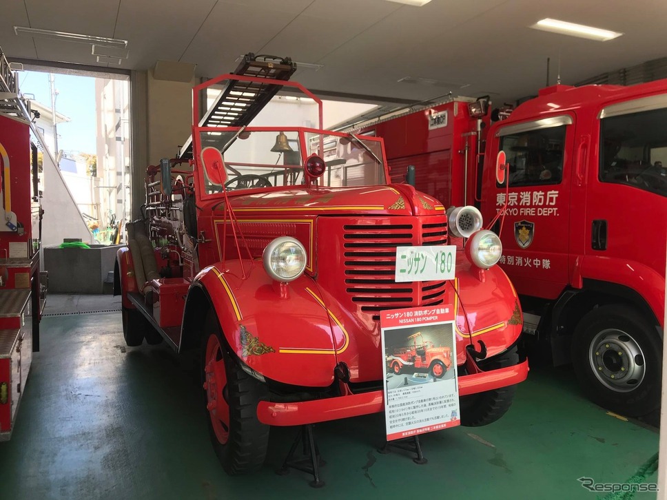 ニッサン180型消防ポンプ自動車（2021年4月）《写真撮影 高木啓》