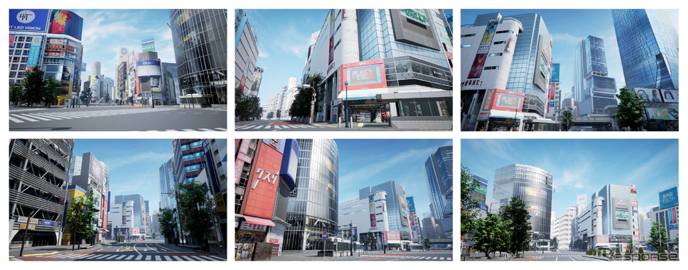 CAD CENTER library 3DCG背景素材 スクランブル交差点《写真提供 メタバースプロダクション》