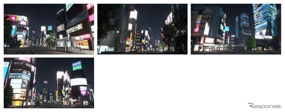 CAD CENTER library 3DCG背景素材 スクランブル交差点（夜）《写真提供 メタバースプロダクション》
