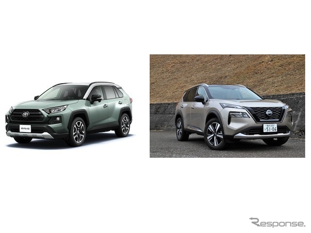 RAV4(左)とエクストレイル《画像提供 編集部》