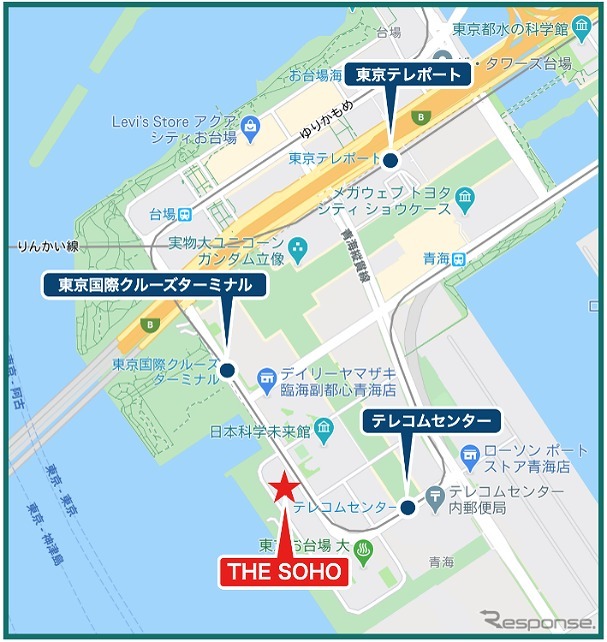 HWエレクトロ新ショールームの位置図《地図提供:HW ELECTRO》