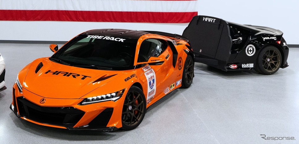 アキュラ NSX タイプS と NSX の車体をカットしたカスタムメイドのトレーラー《photo by Acura》