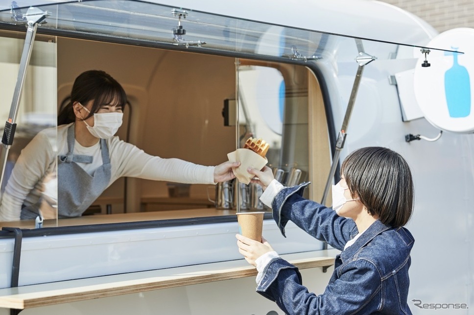 2度目の豊洲公園への設置が決まったブルーボトル・コーヒートラック《写真提供 ブルーボトルコーヒージャパン》