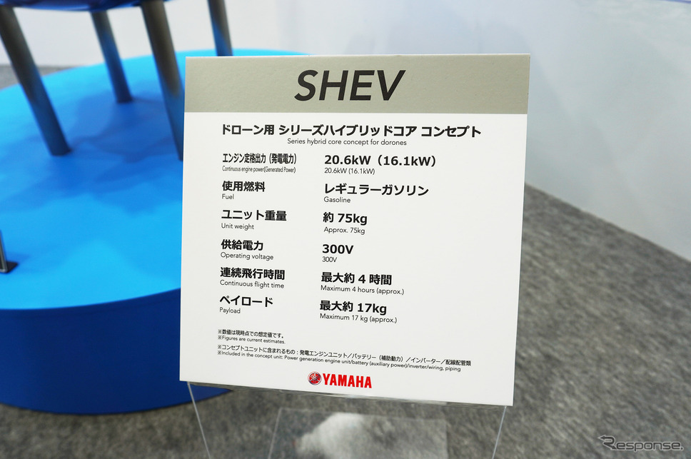 ヤマハ発動機のドローン向けシリーズハイブリッド（SHEV）ユニット（人とくるまのテクノロジー展2023）《写真撮影 宮崎壮人》