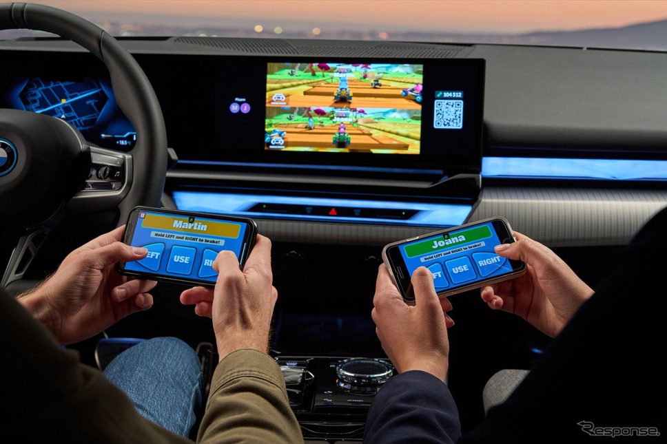 BMW 5シリーズ 新型の車内で可能になる「AirConsole」によるゲーム体験《photo by BMW》