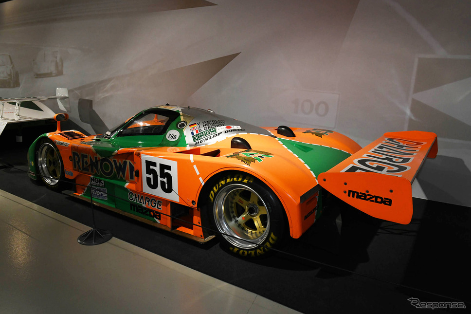 1991年、ルマン24時間レースに日本メーカー初の勝利をもたらしたマツダ787Bの展示も《写真撮影 中野英幸》