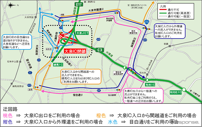 迂回経路《図版提供 東日本高速道路》