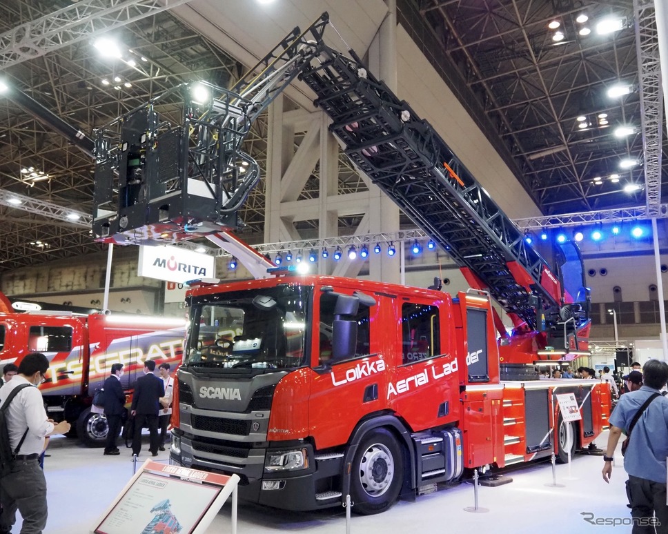 モリタLoikka Aerial Ladder（東京国際消防防災展2023）《写真撮影 高木啓》
