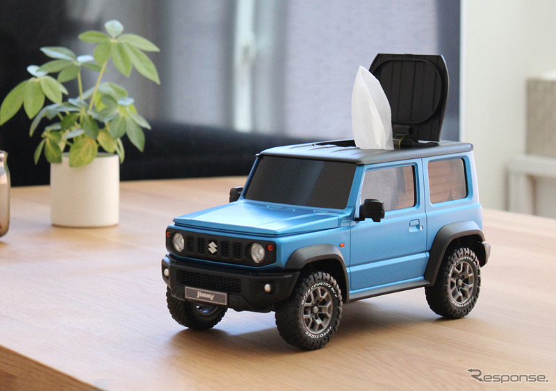 ジムニーシエラ型ウェットティッシュケース(ブリスクブルーメタリック)《写真提供 フェイス》