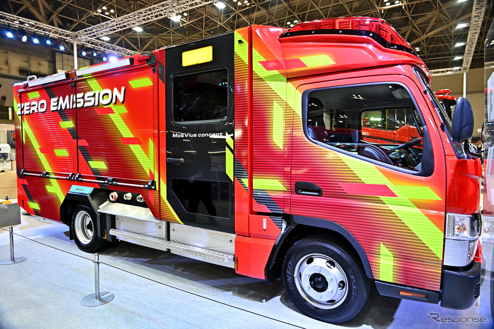 EV消防ポンプ自動車、モリタ・メビウス（東京国際消防防災展2023）《写真撮影 雪岡直樹》